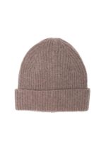 Berretto color tortora in cachemire