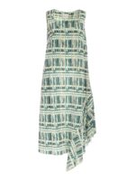 Abito lungo smanicato verde e color crema