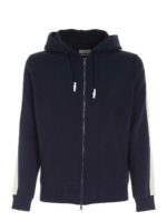 Felpa blu con bande a contrasto