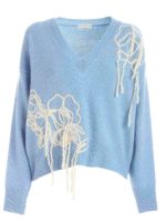 Pullover azzurro con ricami