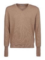 V-Pullover - Hellbraun