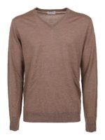 Pullover in lana con collo a V