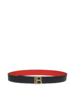 Cintura reversibile in pelle nera e rossa