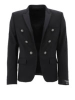Blazer in lana con bottoni lavorati
