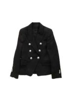 Blazer nero con bottoni goffrati