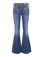 Jeans a zampa con bottoni dorati