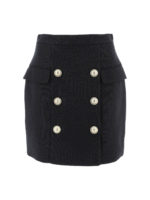 Minigonna in viscosa con bottoni dorati
