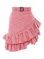 Gonna a quadretti con ruche