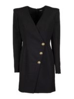 Abito cache-coeur nero in lana