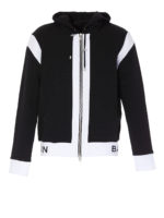 Felpa bicolor con cappuccio