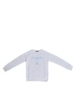 Felpa girocollo bianca con logo olografico