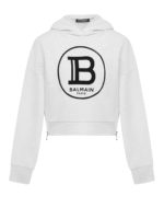 Felpa con cappuccio e logo floccato