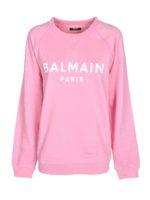 Felpa in cotone rosa con logo