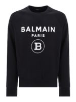 Felpa con logo lettering in velluto