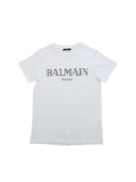 T-shirt bianca con stampa logo nera