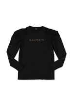 T-shirt nera con stampa cristalli