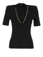 T-shirt con scollo a V intrecciato