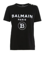 T-shirt in cotone con bottoni argentati