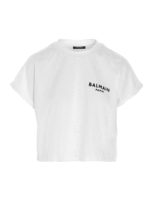 T-shirt crop logo bianca