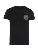 T-shirt nera con applicazione logo