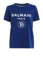 T-shirt con logo e bottoni argentati