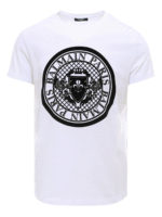 T-shirt in cotone con stampa medaglione