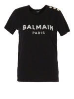 T-shirt con logo in strass