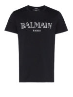 T-shirt con lettering Balmain Paris argentato