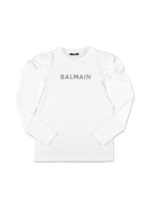 T-shirt bianca con stampa cristalli