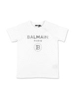 T-shirt bianca con stampa argento