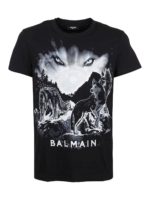 T-shirt in cotone stampa lupo