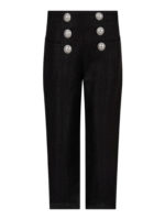 Pantaloni in misto lino con iconici bottoni