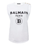 Canotta con logo floccato e bottoni dorati