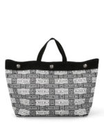 Shopper in tela rivestita con stampa logo