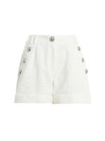 Shorts con bottoni argentati