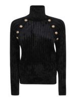 Dolcevita in velluto con bottoni dorati