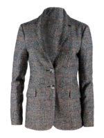 Giacca monopetto check grigia