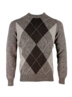 Pullover marrone con motivo a losanghe