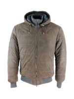 Piumino in suede marrone