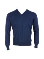 Pullover scollo a V blu
