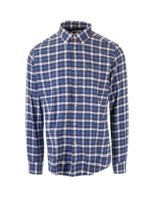 Camicia a quadri blu e bianca