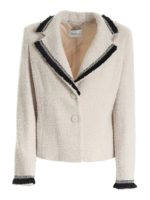 Giacca color crema con dettagli neri