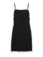 Abito con frange effetto piume di struzzo