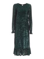 Abito lungo con paillettes verde