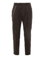 Pantaloni in lana vergine e lino