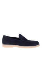 Slip-on blu in pelle scamosciata