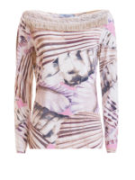 Blusa collo a barchetta in pizzo