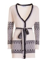 Cardigan lungo con intarsi