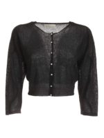 Cardigan crop nero lame
