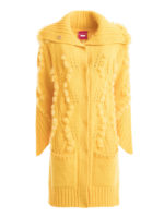 Cardigan lungo con inserti di pelliccia